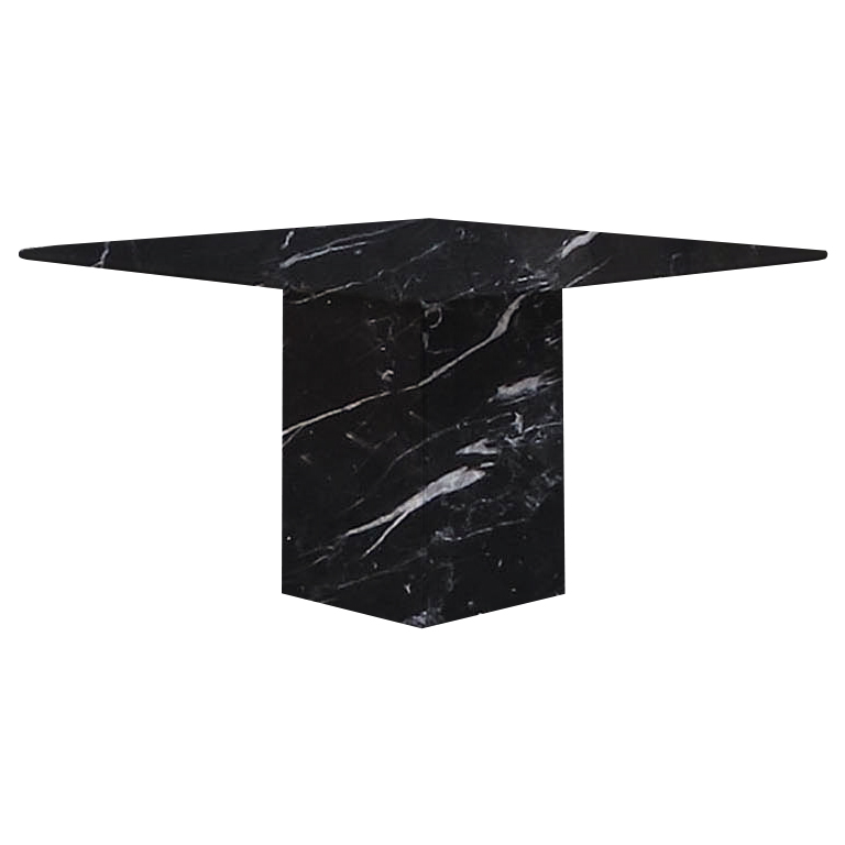 Nero Marquina Small Square Marble Dining Table