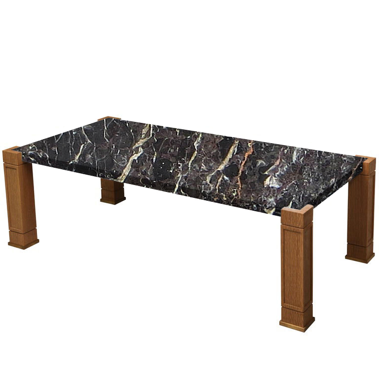 Faubourg Noir St Laurent Inlay Coffee Table with Oak Legs