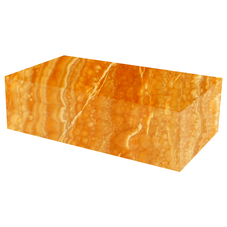 Orange Rectangular Solid Onyx Coffee Table