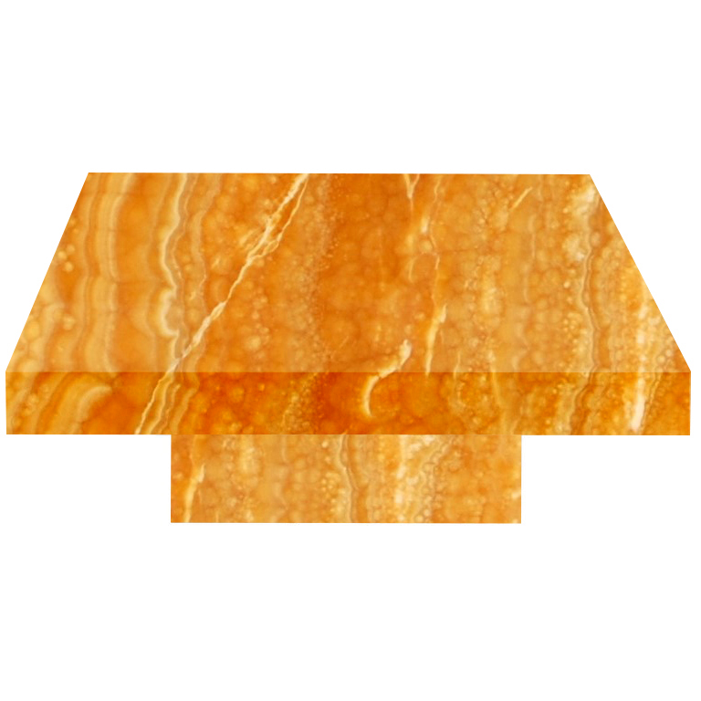 Orange Square Solid Onyx Coffee Table