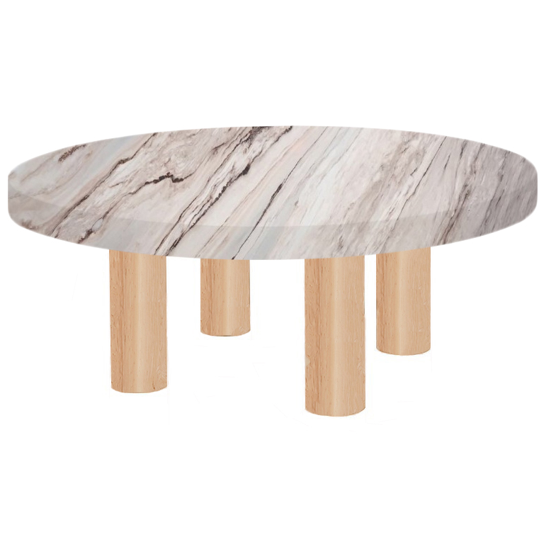 Round Palissandro Classico Coffee Table with Circular Ash Legs
