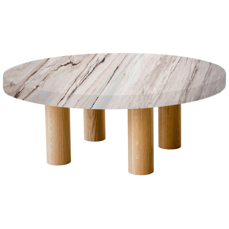 Round Palissandro Classico Coffee Table with Circular Oak Legs