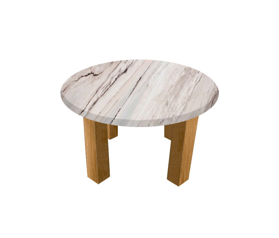 Palissandro Classico Round Coffee Table with Square Oak Legs