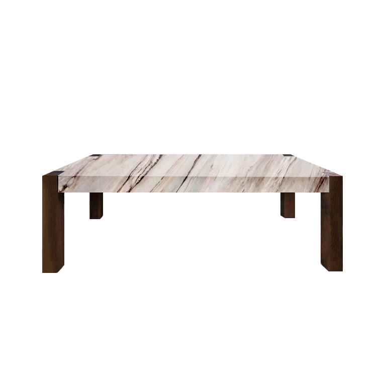 Palissandro Classico Percopo Marble Dining Table with Walnut Legs