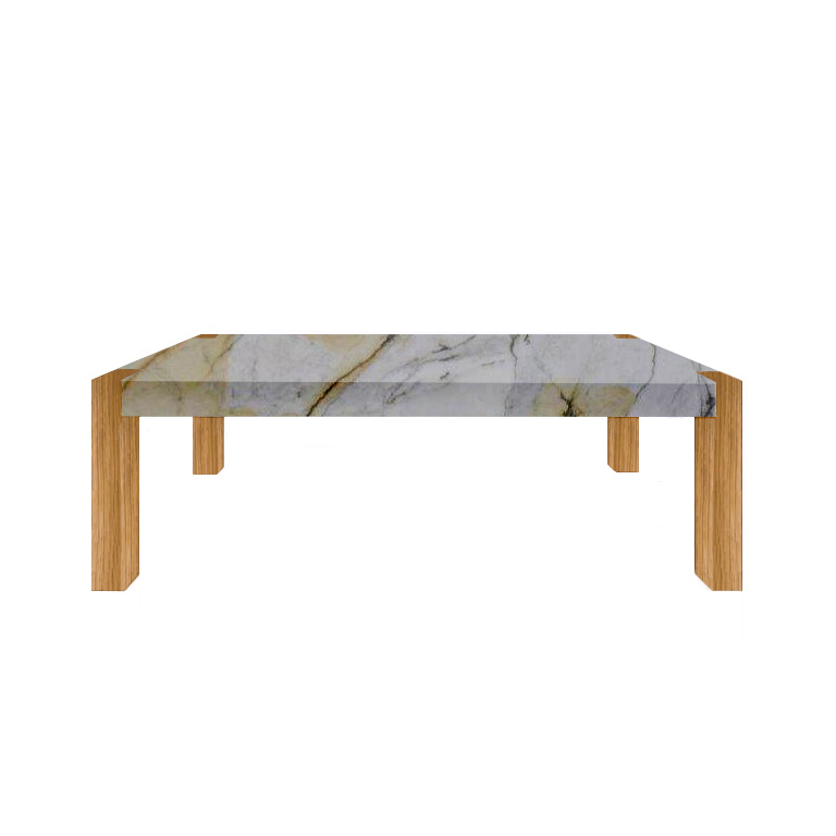 Paonazzo Percopo Marble Dining Table with Oak Legs