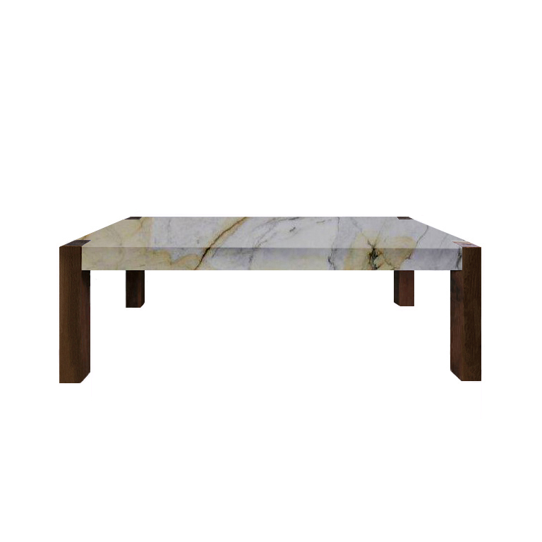 Paonazzo Percopo Marble Dining Table with Walnut Legs