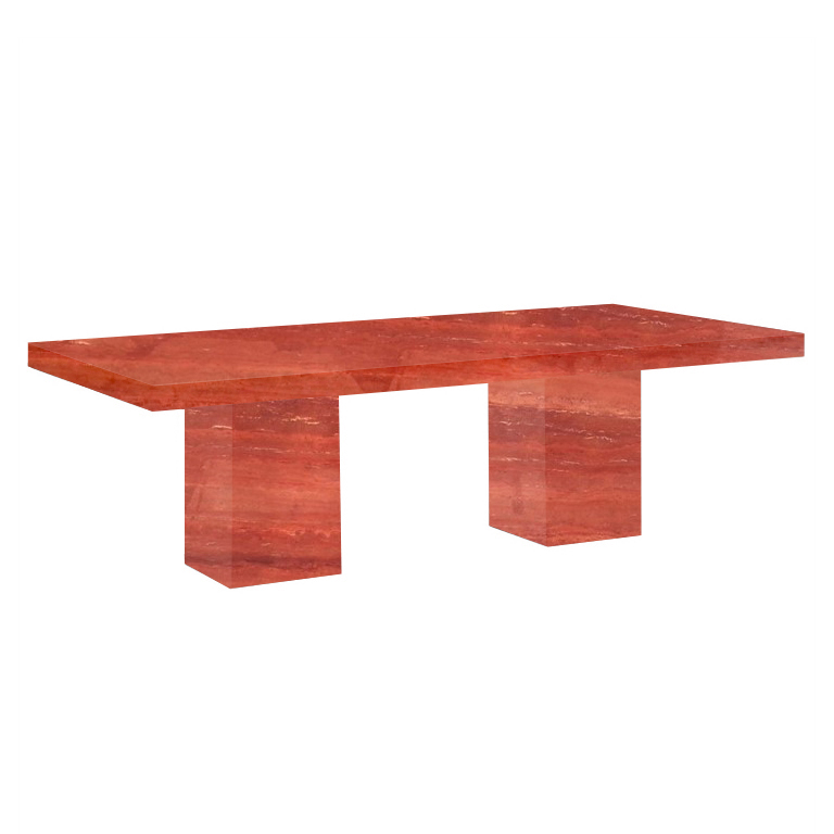 Persian Red Bedizzano 10 Seater Travertine Dining Table