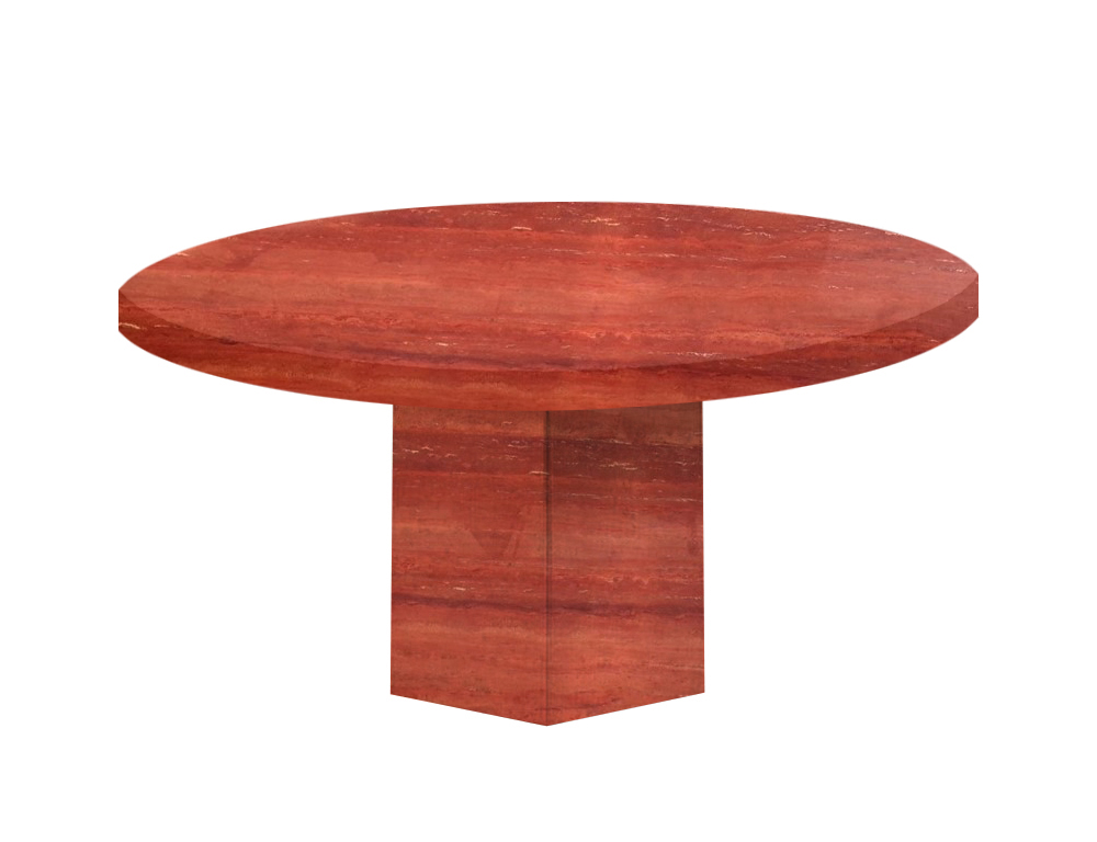 Persian Red Santa Catalina Round Travertine Dining Table