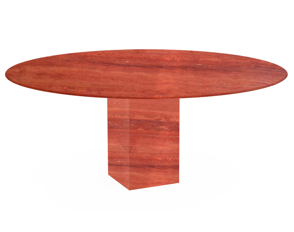 Persian Red Arena Oval Travertine Dining Table