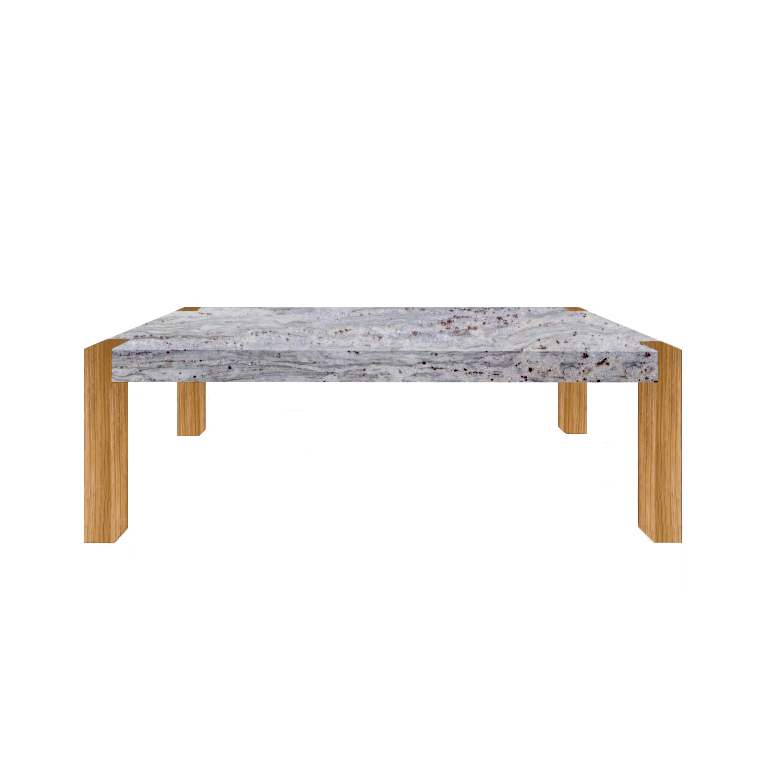 River White Percopo Solid Granite Dining Table with Oak Legs