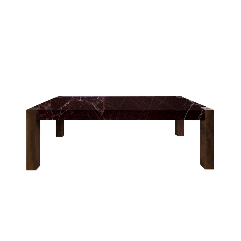Rosso Levanto Percopo Marble Dining Table with Walnut