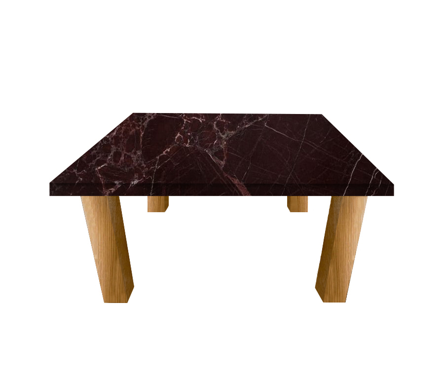 Rosso Levanto Square Coffee Table with Square Oak Legs