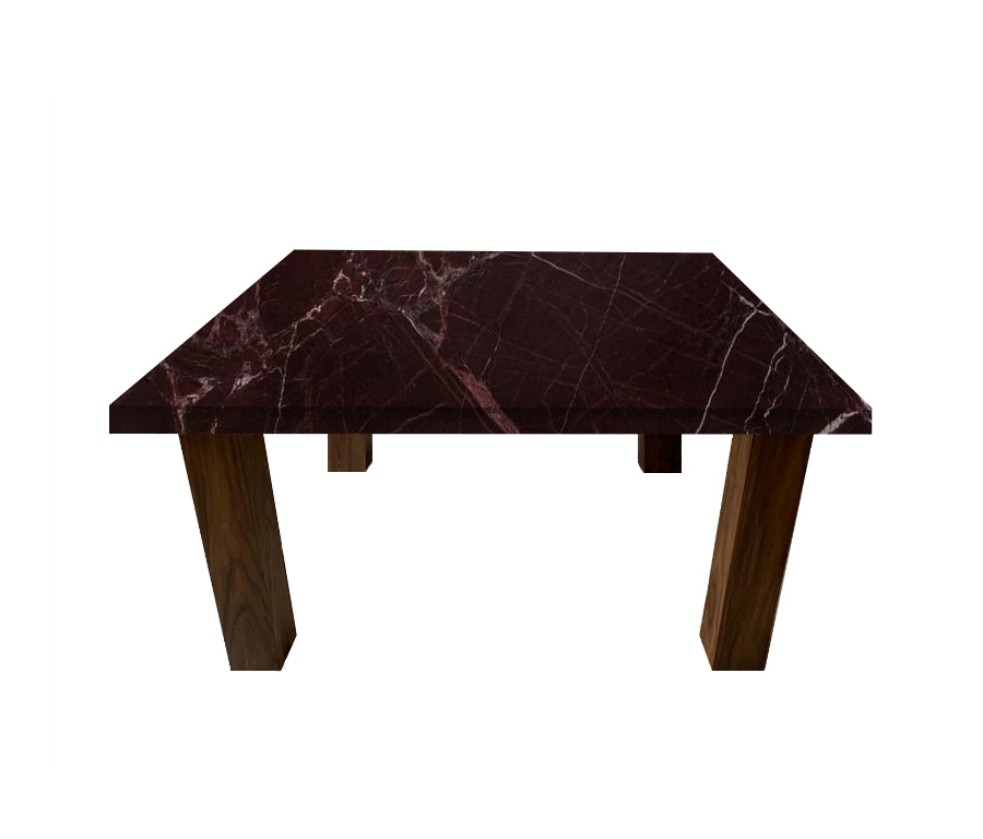 Rosso Levanto Square Coffee Table with Square Walnut Legs