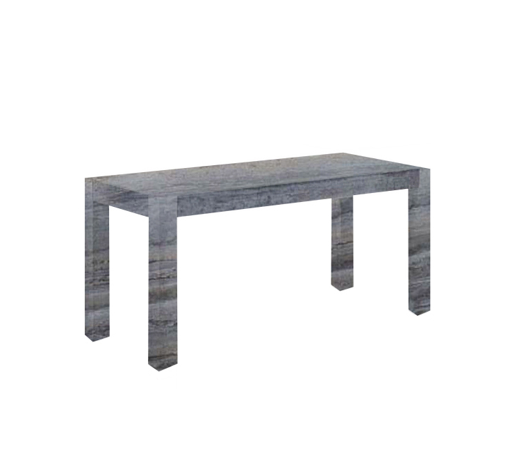 Silver Canaletto Solid Travertine Dining Table