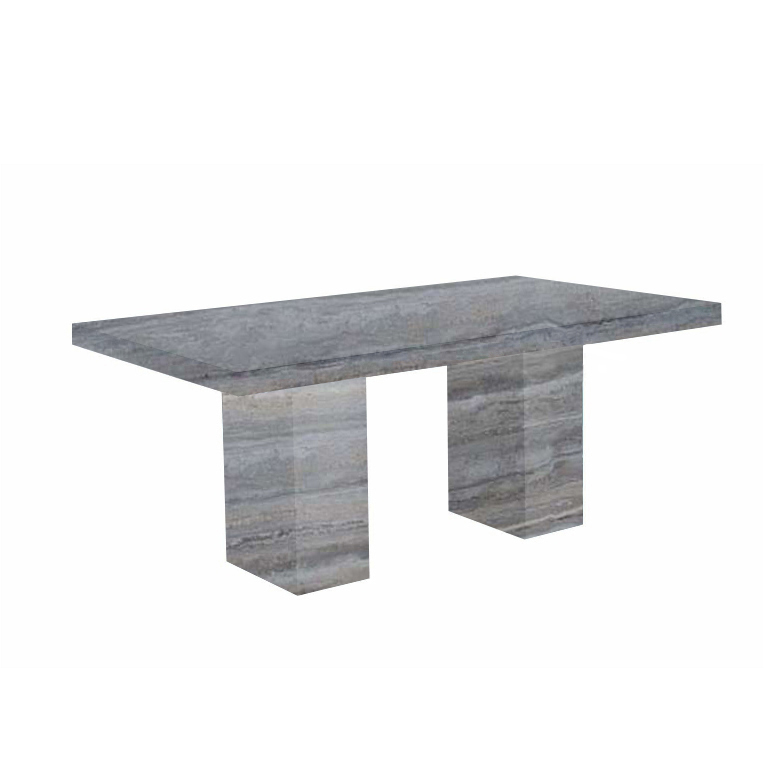 Silver Codena Travertine Dining Table