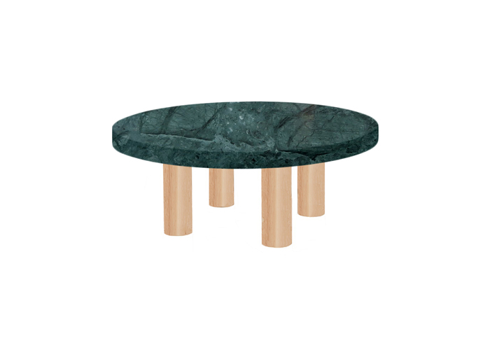 Small Round Verde Guatemala Coffee Table with Circular Ash Legs