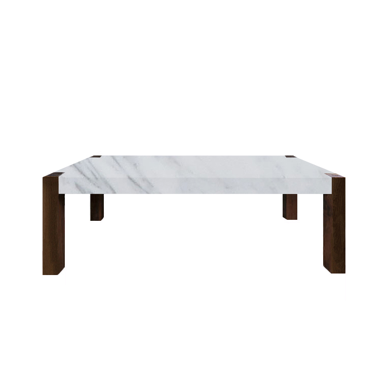 Statuarietto Extra Percopo Solid Marble Dining Table with Walnut Legs