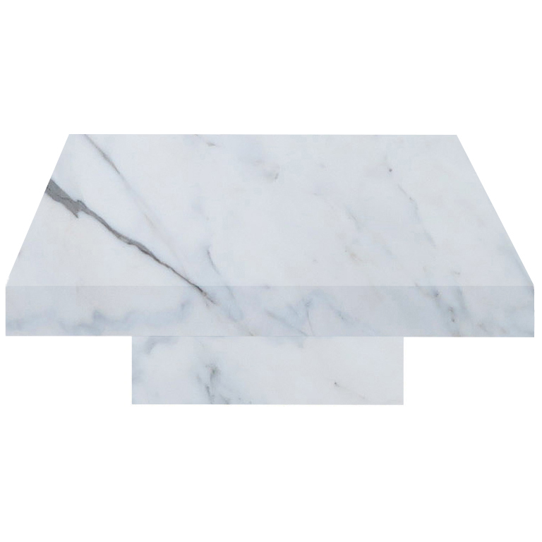 Statuario Extra Square Solid Marble Coffee Table