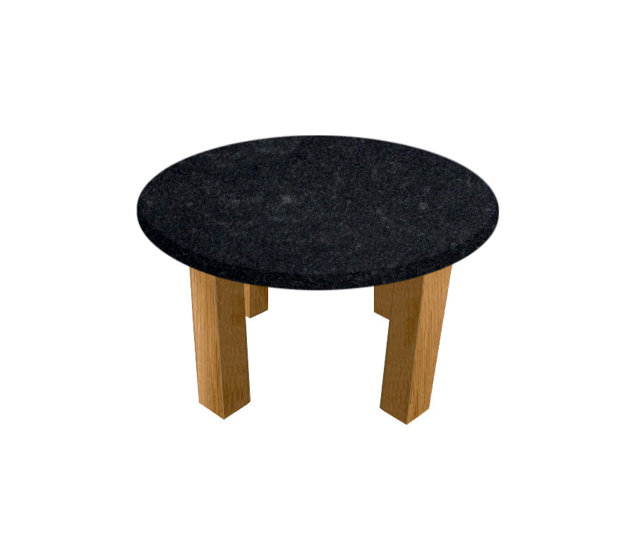 Steel Grey Round Coffee Table with Square Oak Legs