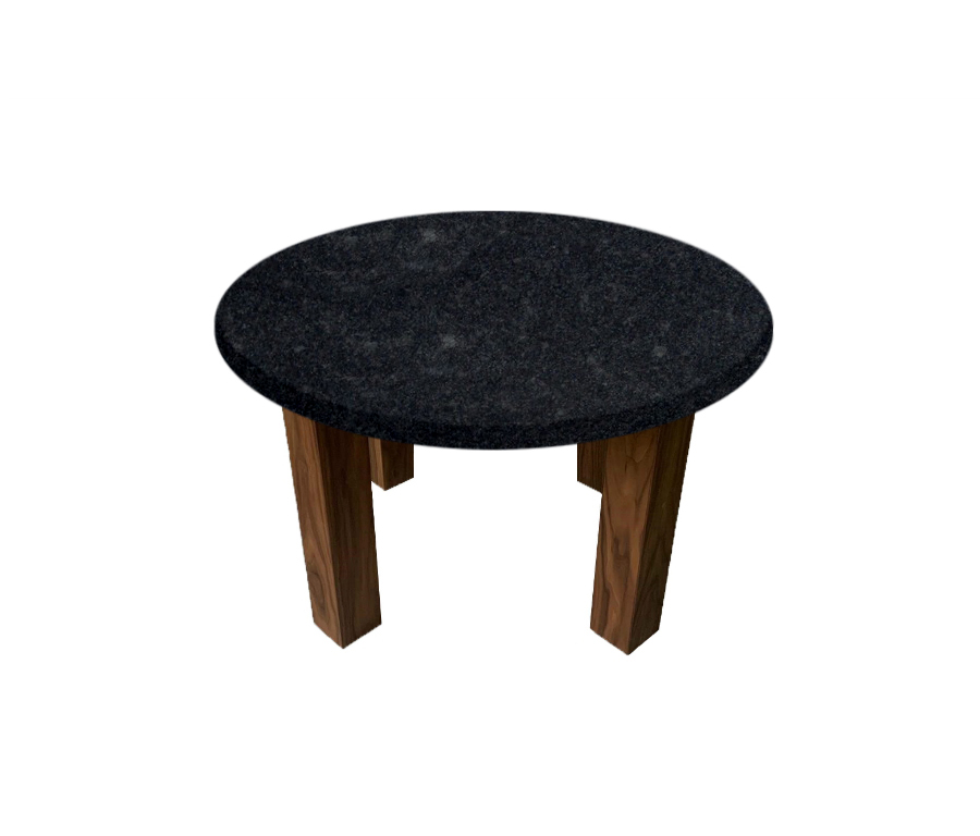 Steel Grey Round Coffee Table with Square Walnut Legs