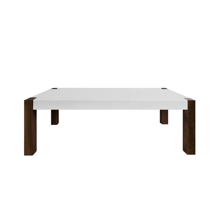 Thassos Percopo Marble Dining Table with Walnut Legs