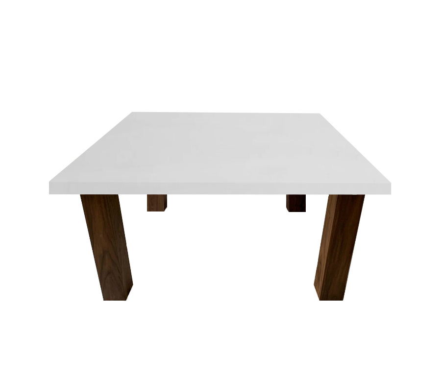 Thassos Marble Square Coffee Table with Square Walnut Legs