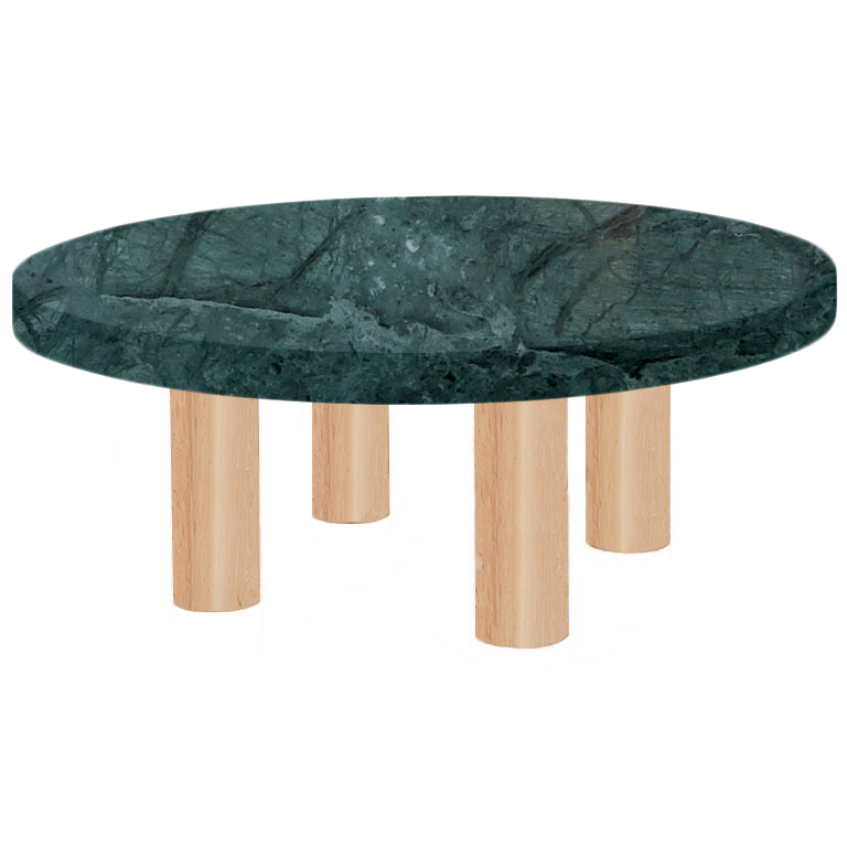 Round Verde Guatemala Coffee Table with Circular Ash Legs