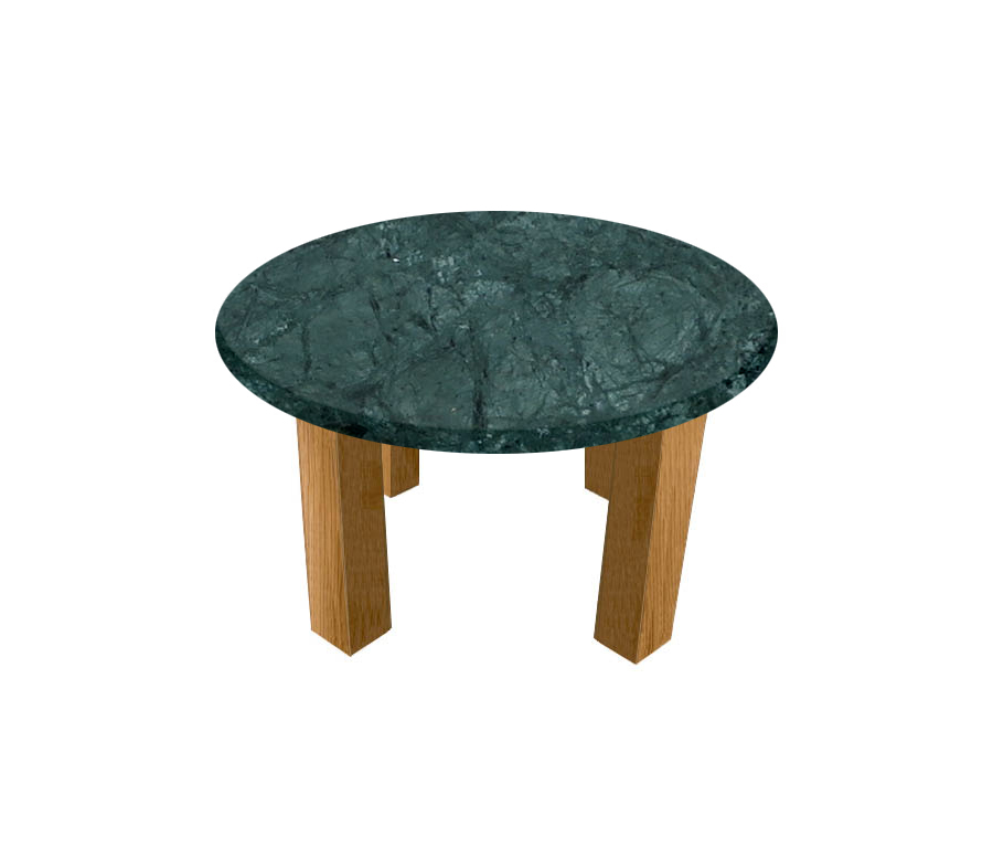 Verde Guatemala Round Coffee Table with Square Oak Legs
