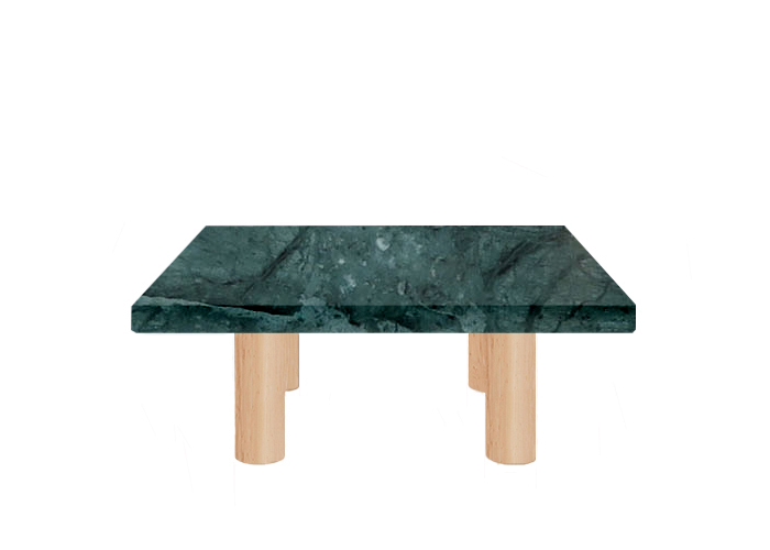 Small Square Verde Guatemala Coffee Table with Circular Ash Legs