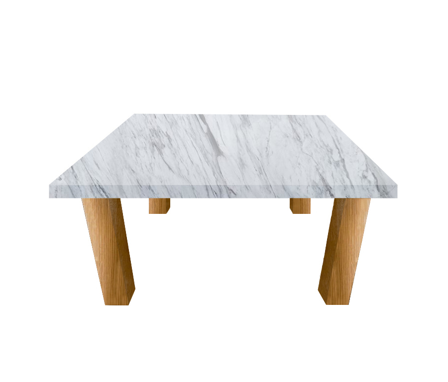 Volakas Square Coffee Table with Square Oak Legs