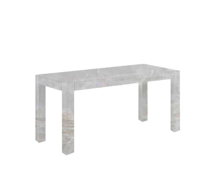 White Canaletto Solid Onyx Dining Table